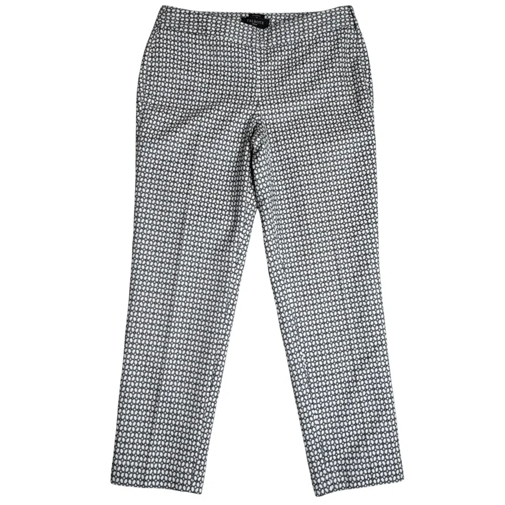 Talbots Chatham Ankle Women's Black White‎ Geometric Pants Size 4P